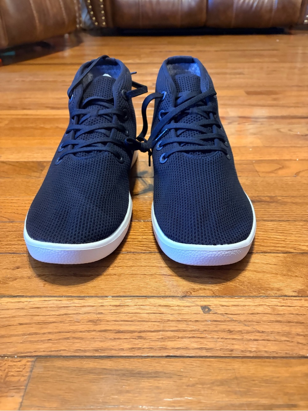 allbirds Men's Black Mesh Sneakers with White Sole